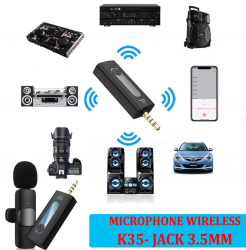 Micro dùng thu âm quay phim - loại không dây K35 - Jack 3.5